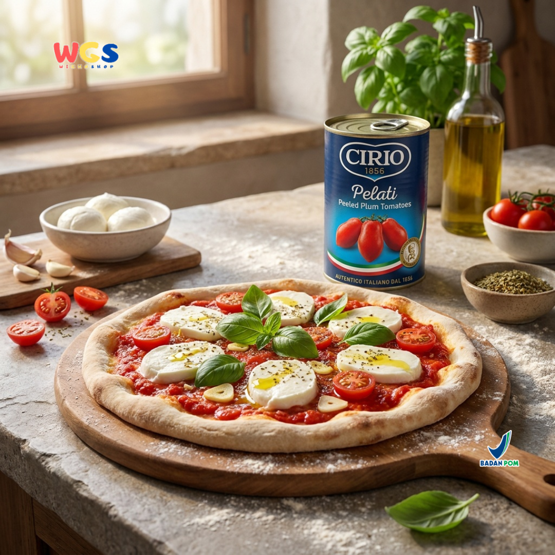 Cirio 1856 Pelati Peeled Plum Tomatoes 400g - Tomat Kupas Kaleng Italia untuk Pasta Pizza