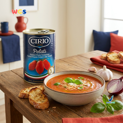 Cirio 1856 Pelati Peeled Plum Tomatoes 400g - Tomat Kupas Kaleng Italia untuk Pasta Pizza