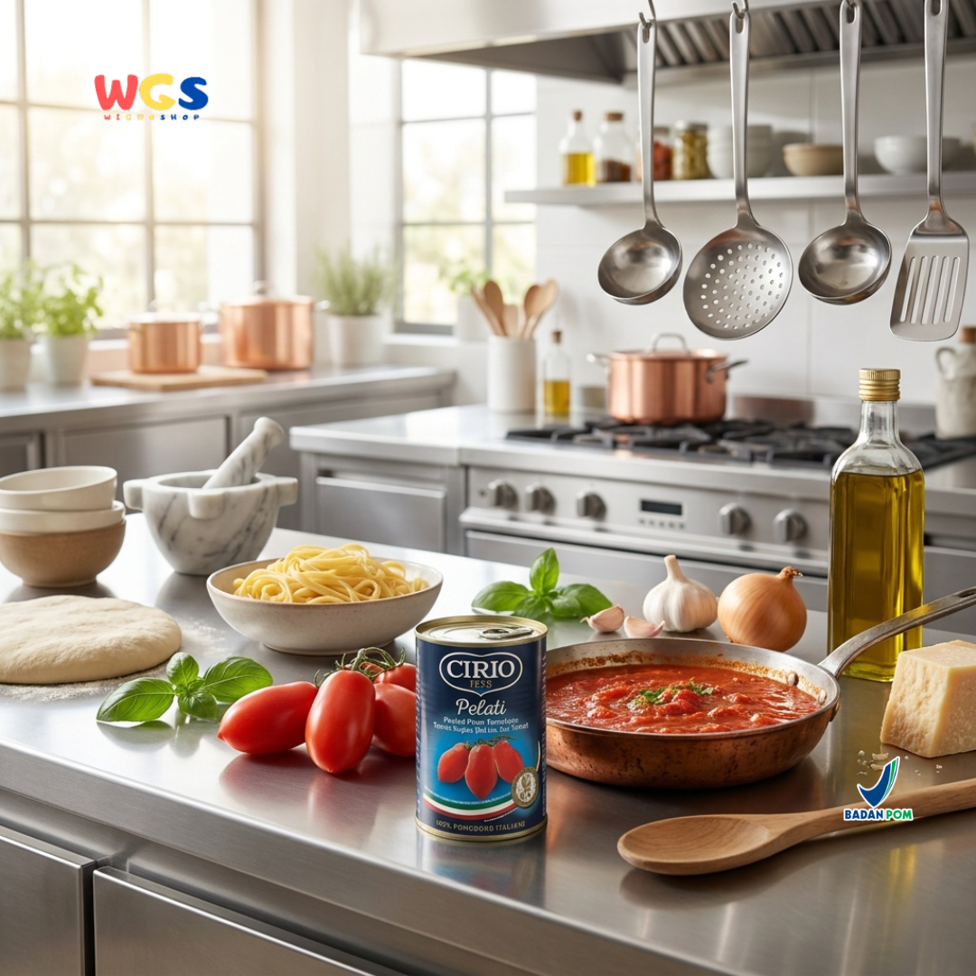 Cirio 1856 Pelati Peeled Plum Tomatoes 400g - Tomat Kupas Kaleng Italia untuk Pasta Pizza