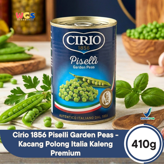 Cirio 1856 Piselli Garden Peas 410g - Kacang Polong Italia Kaleng Premium