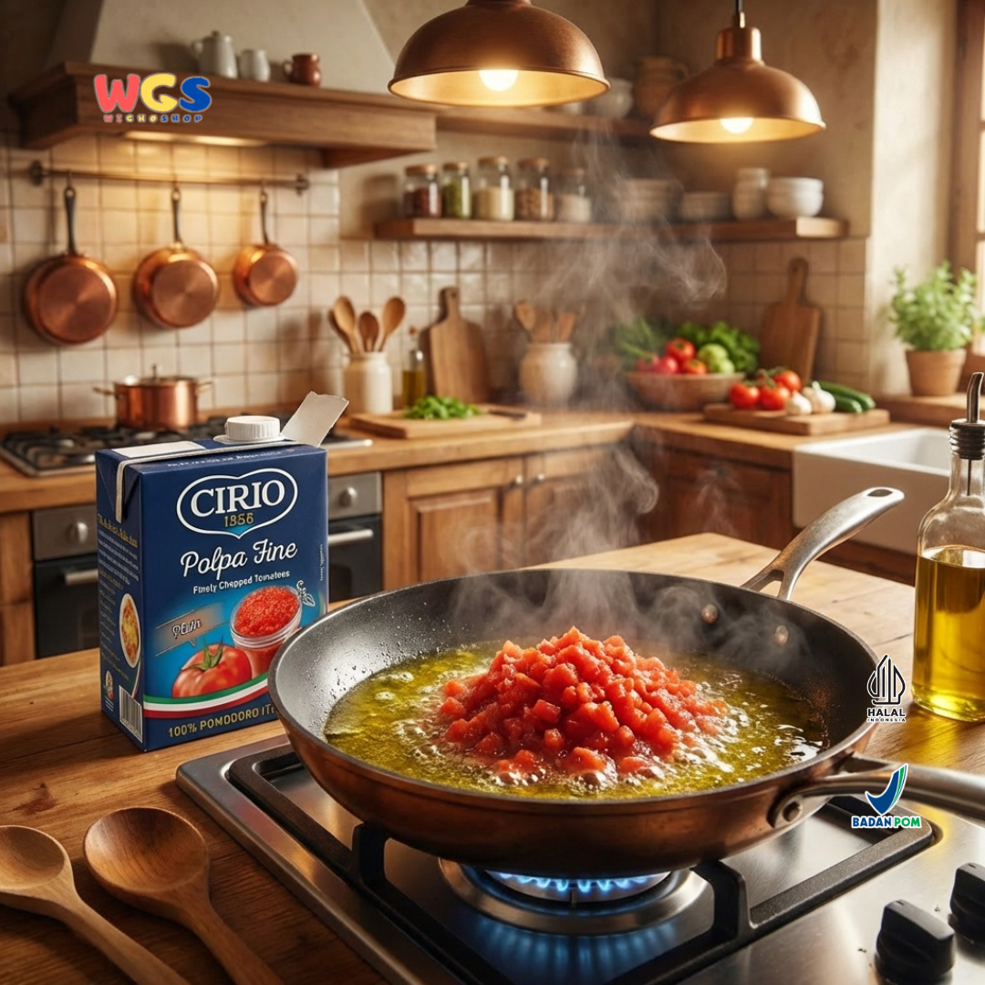 Cirio 1856 Polpa Fine Plain 390g - Tomat Cincang Halus Italia 100% Pomodoro