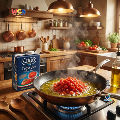 Cirio 1856 Polpa Fine Plain 390g - Tomat Cincang Halus Italia 100% Pomodoro