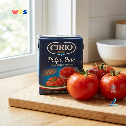 Cirio 1856 Polpa Fine Plain 390g - Tomat Cincang Halus Italia 100% Pomodoro