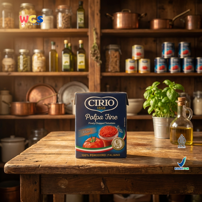 Cirio 1856 Polpa Fine Plain 390g - Tomat Cincang Halus Italia 100% Pomodoro