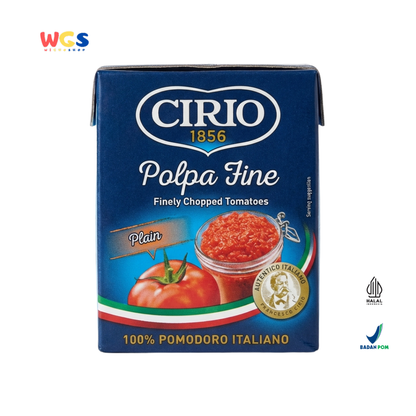 Cirio 1856 Polpa Fine Plain 390g - Tomat Cincang Halus Italia 100% Pomodoro
