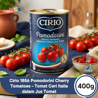 Cirio 1856 Pomodorini Cherry Tomatoes 400g - Tomat Ceri Italia dalam Jus Tomat