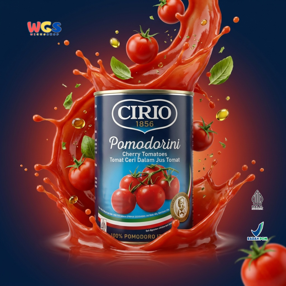 Cirio 1856 Pomodorini Cherry Tomatoes 400g - Tomat Ceri Italia dalam Jus Tomat