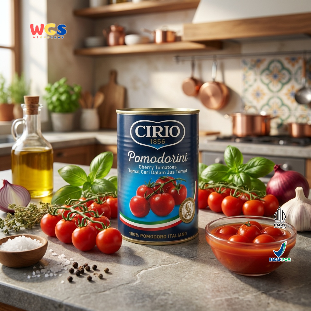 Cirio 1856 Pomodorini Cherry Tomatoes 400g - Tomat Ceri Italia dalam Jus Tomat