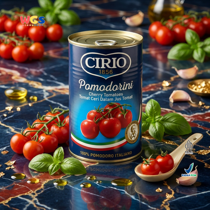 Cirio 1856 Pomodorini Cherry Tomatoes 400g - Tomat Ceri Italia dalam Jus Tomat