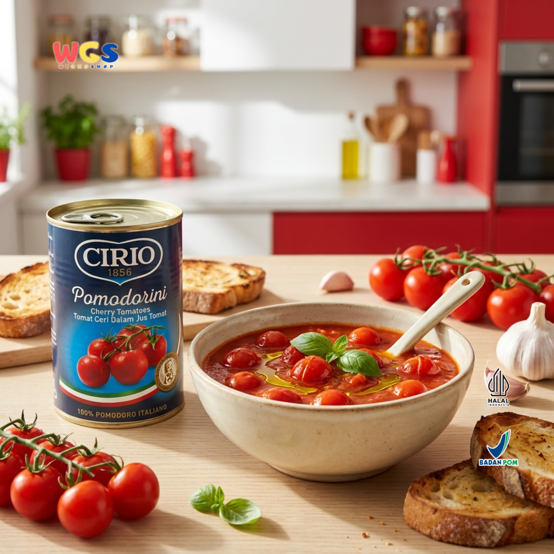 Cirio 1856 Pomodorini Cherry Tomatoes 400g - Tomat Ceri Italia dalam Jus Tomat