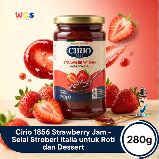 Cirio 1856 Strawberry Jam 280g - Selai Stroberi Italia untuk Roti dan Dessert