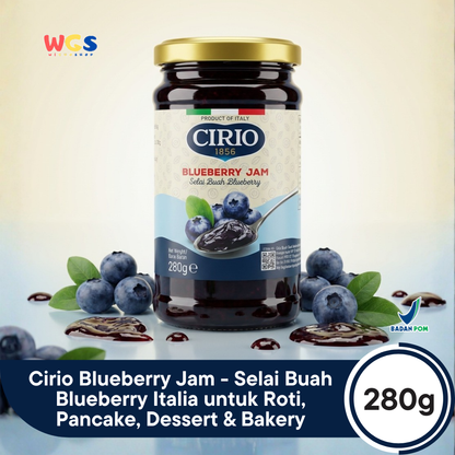 Cirio Blueberry Jam 280g - Selai Buah Blueberry Italia untuk Roti, Pancake, Dessert & Bakery