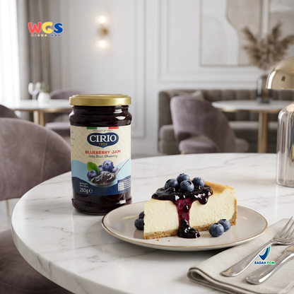 Cirio Blueberry Jam 280g - Selai Buah Blueberry Italia untuk Roti, Pancake, Dessert & Bakery