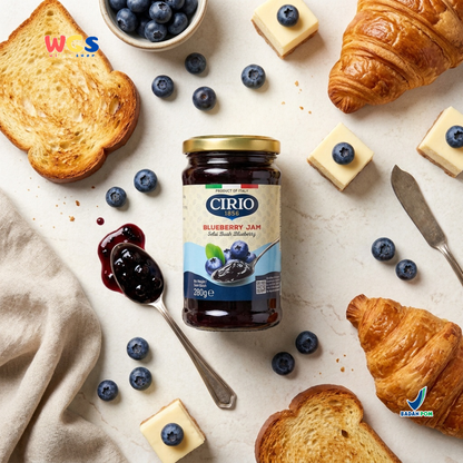 Cirio Blueberry Jam 280g - Selai Buah Blueberry Italia untuk Roti, Pancake, Dessert & Bakery