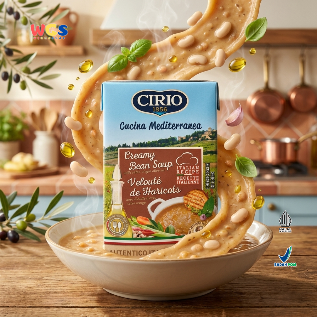 Cirio 1856 Creamy Bean Soup 500g - Sup Kacang Borlotti Italia Extra Virgin Olive Oil
