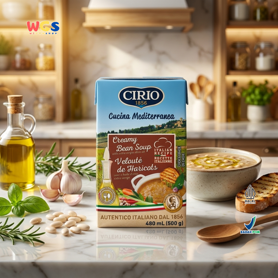 Cirio 1856 Creamy Bean Soup 500g - Sup Kacang Borlotti Italia Extra Virgin Olive Oil