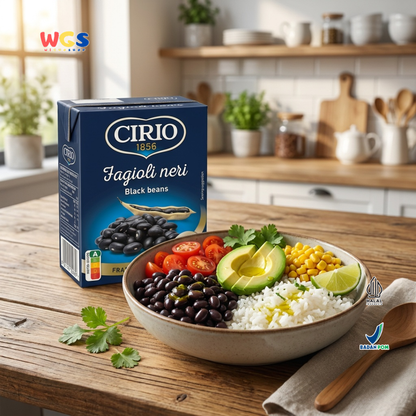 Cirio 1856 Fagioli Neri Black Beans 380g - Kacang Hitam Kaleng Italia untuk Salad Burrito