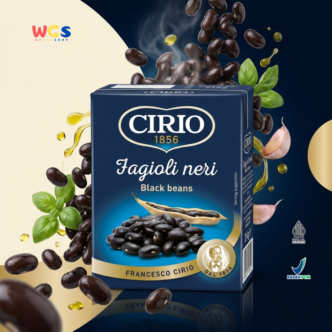Cirio 1856 Fagioli Neri Black Beans 380g - Kacang Hitam Kaleng Italia untuk Salad Burrito