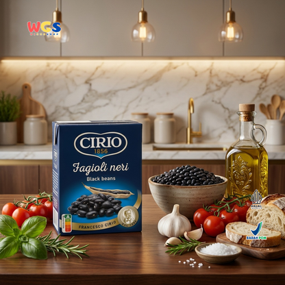 Cirio 1856 Fagioli Neri Black Beans 380g - Kacang Hitam Kaleng Italia untuk Salad Burrito