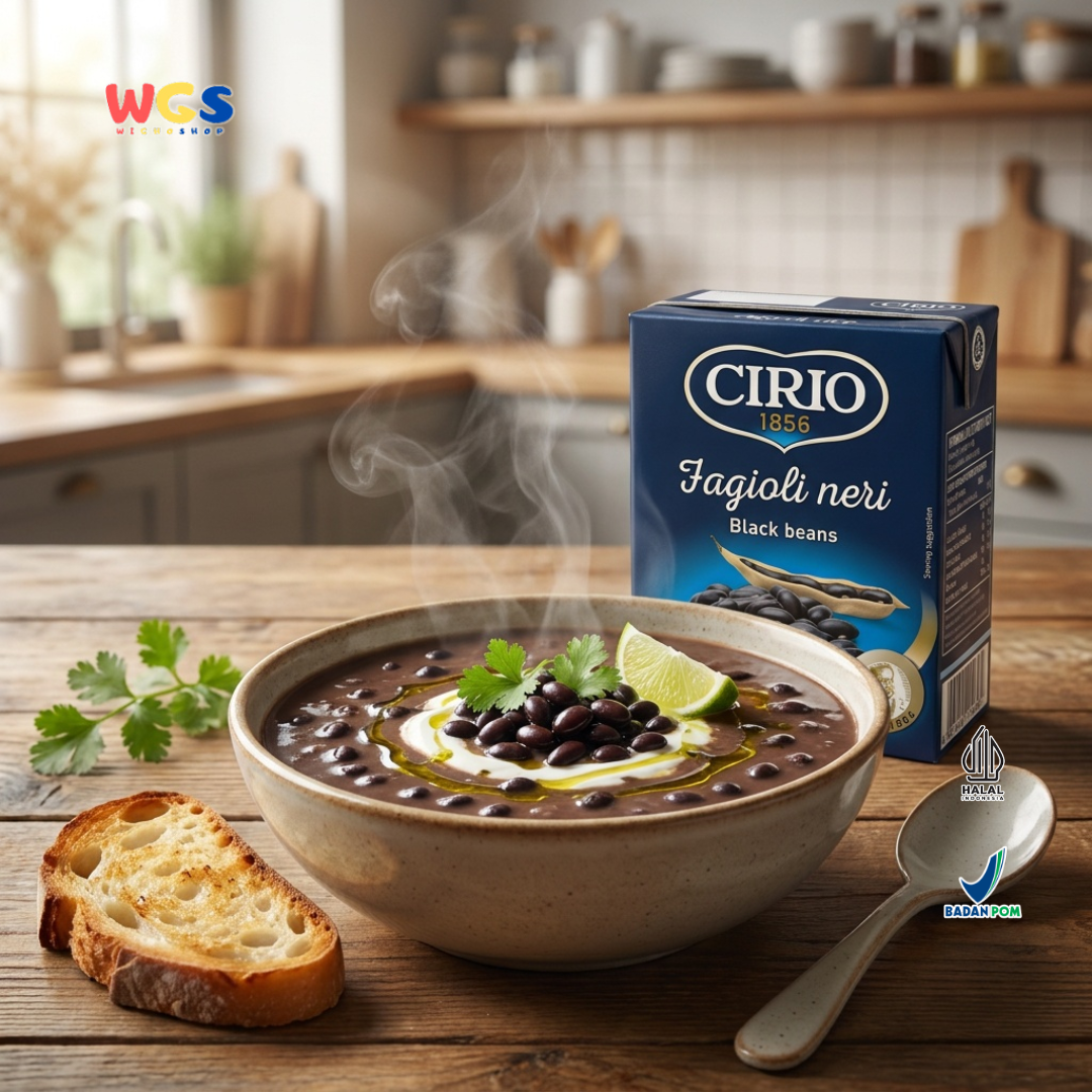 Cirio 1856 Fagioli Neri Black Beans 380g - Kacang Hitam Kaleng Italia untuk Salad Burrito