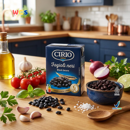 Cirio 1856 Fagioli Neri Black Beans 380g - Kacang Hitam Kaleng Italia untuk Salad Burrito