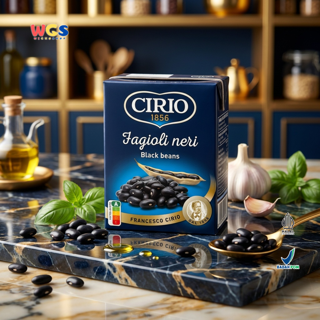 Cirio 1856 Fagioli Neri Black Beans 380g - Kacang Hitam Kaleng Italia untuk Salad Burrito
