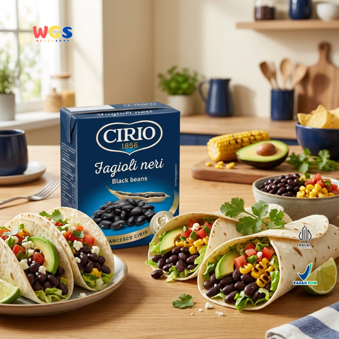 Cirio 1856 Fagioli Neri Black Beans 380g - Kacang Hitam Kaleng Italia untuk Salad Burrito