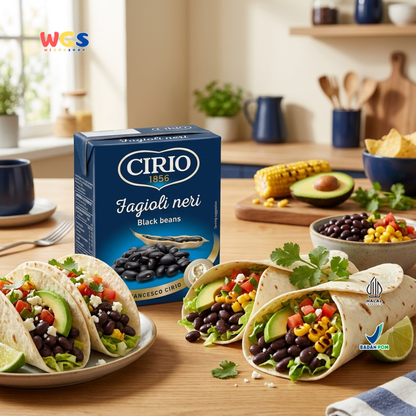 Cirio 1856 Fagioli Neri Black Beans 380g - Kacang Hitam Kaleng Italia untuk Salad Burrito