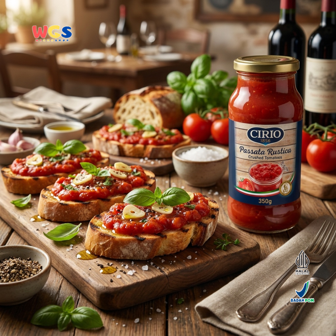 Cirio Passata Rustica Crushed Tomatoes 350g - Bubur Tomat Italia untuk Pasta & Pizza