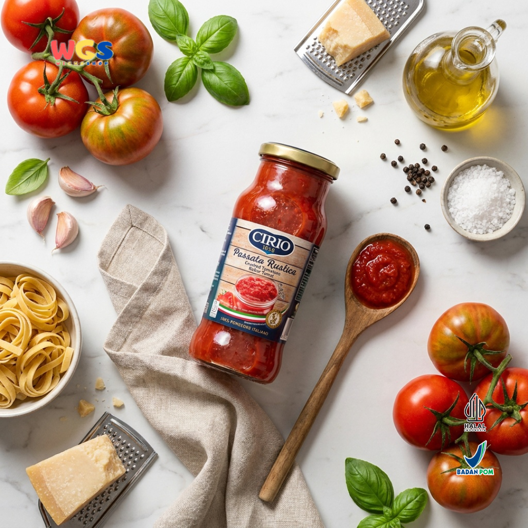 Cirio Passata Rustica Crushed Tomatoes 350g - Bubur Tomat Italia untuk Pasta & Pizza