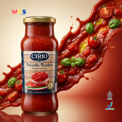 Cirio Passata Rustica Crushed Tomatoes 350g - Bubur Tomat Italia untuk Pasta & Pizza