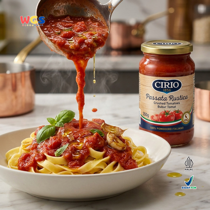 Cirio Passata Rustica Crushed Tomatoes 350g - Bubur Tomat Italia untuk Pasta & Pizza