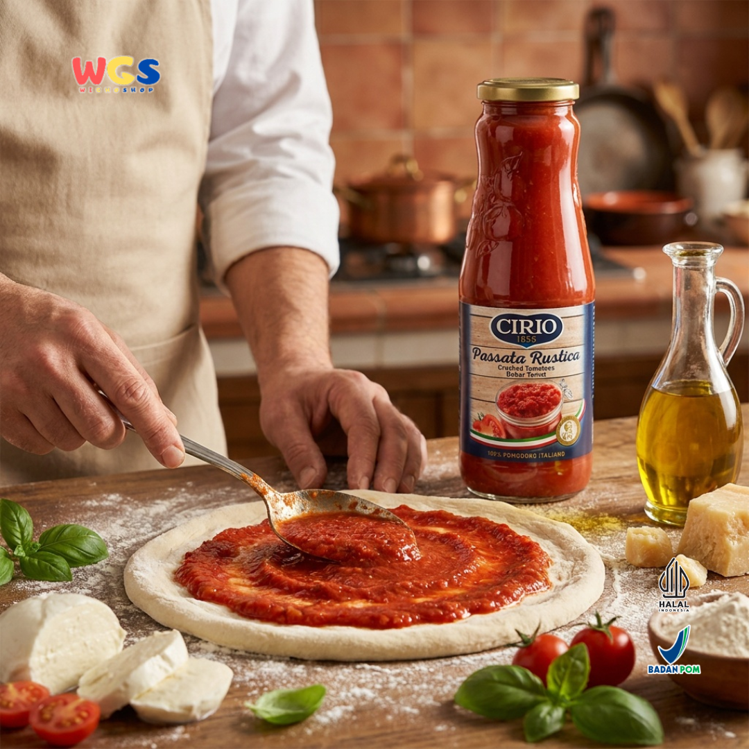 Cirio Passata Rustica Crushed Tomatoes 680g - Bubur Tomat Italia untuk Pasta & Pizza