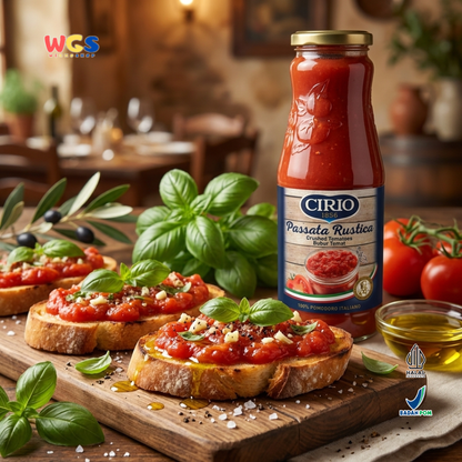 Cirio Passata Rustica Crushed Tomatoes 680g - Bubur Tomat Italia untuk Pasta & Pizza