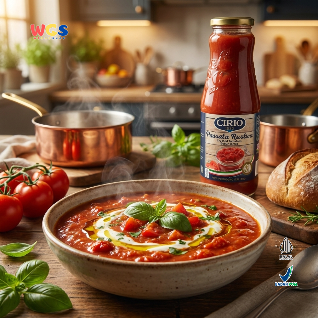 Cirio Passata Rustica Crushed Tomatoes 680g - Bubur Tomat Italia untuk Pasta & Pizza