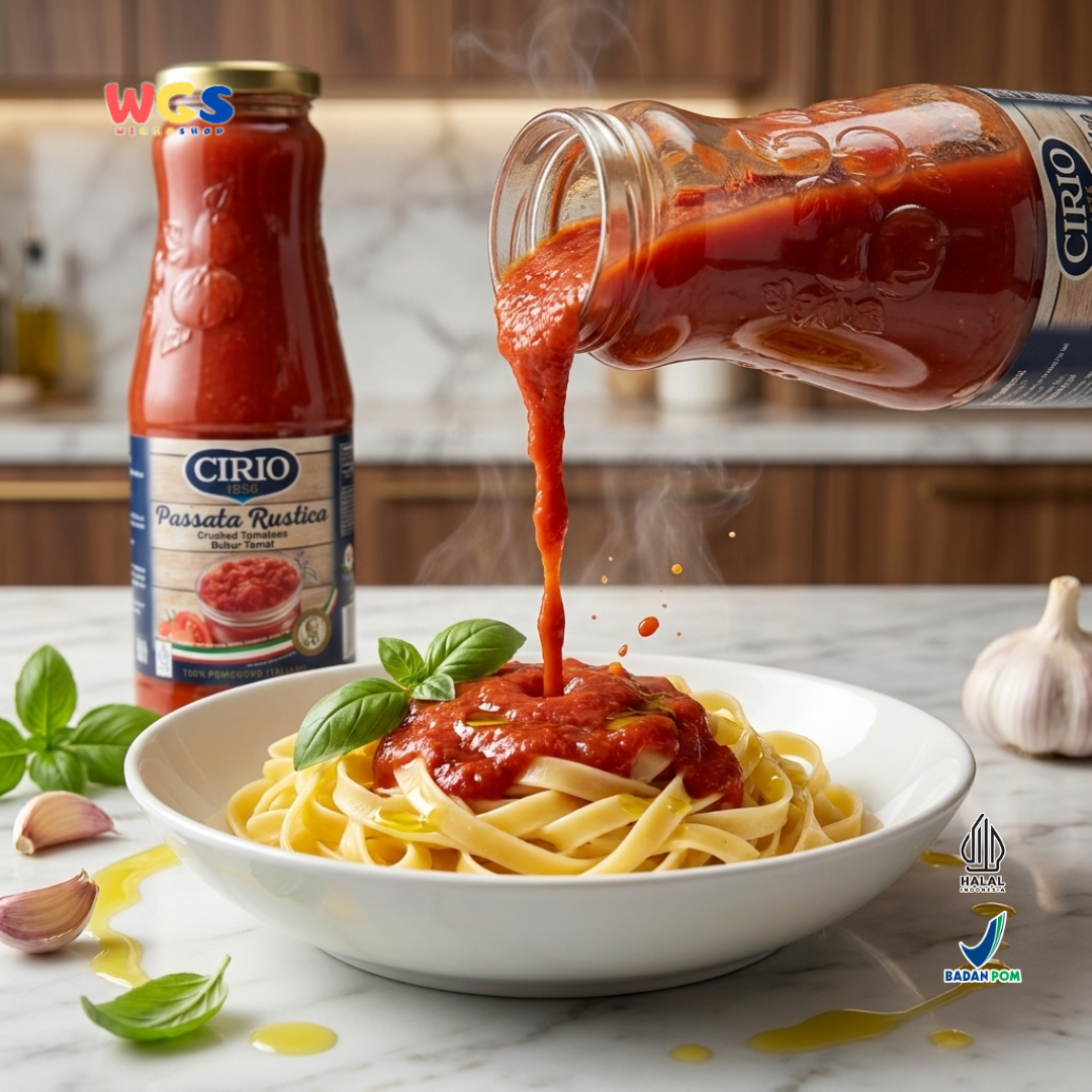 Cirio Passata Rustica Crushed Tomatoes 680g - Bubur Tomat Italia untuk Pasta & Pizza
