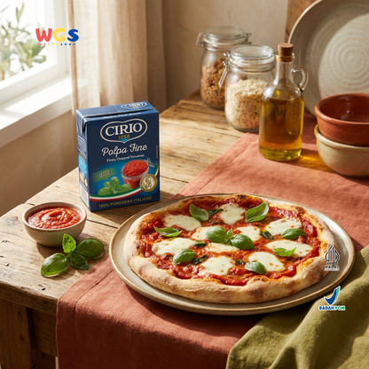Cirio 1856 Polpa Fine Basil 390g - Tomat Cincang Italia dengan Daun Basil