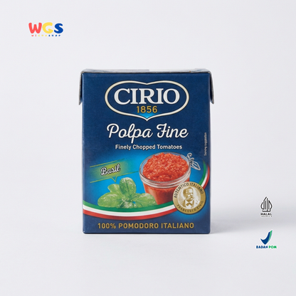 Cirio 1856 Polpa Fine Basil 390g - Tomat Cincang Italia dengan Daun Basil