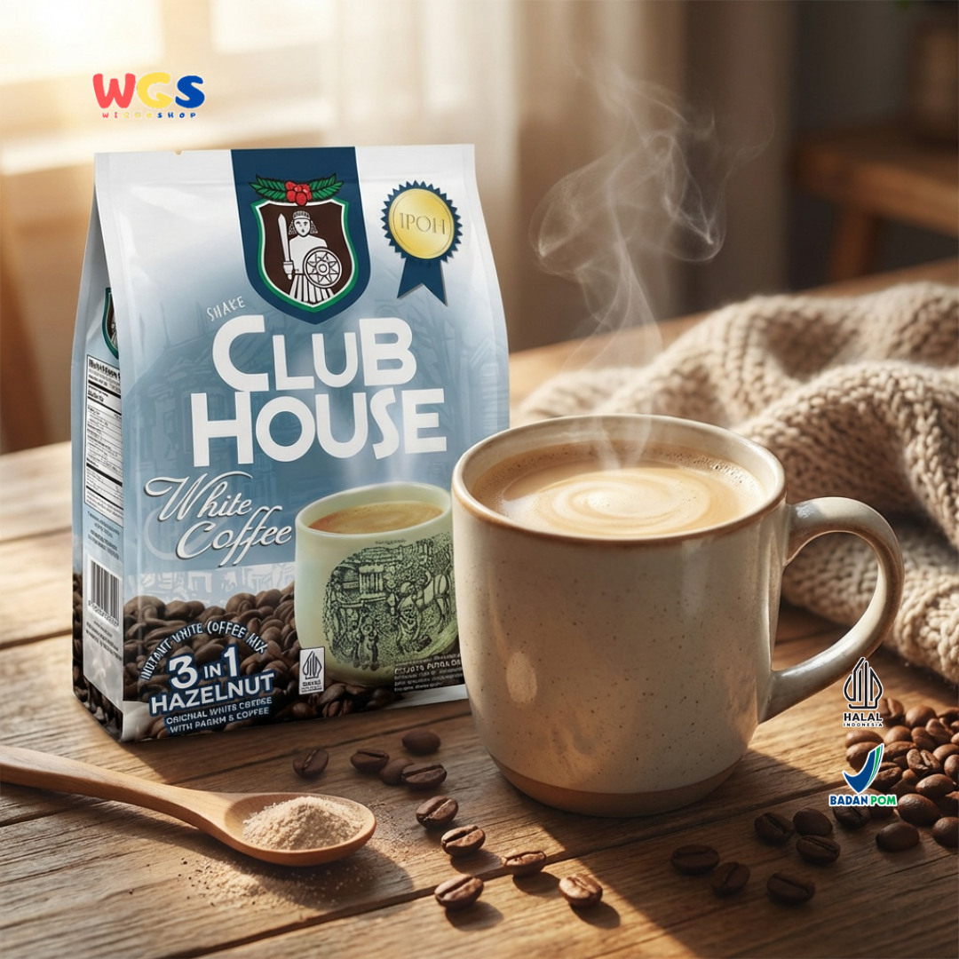 Club House White Coffee 3 in 1 Hazelnut (40g x 12 Sachet) 480g - Kopi Putih Instan Halal