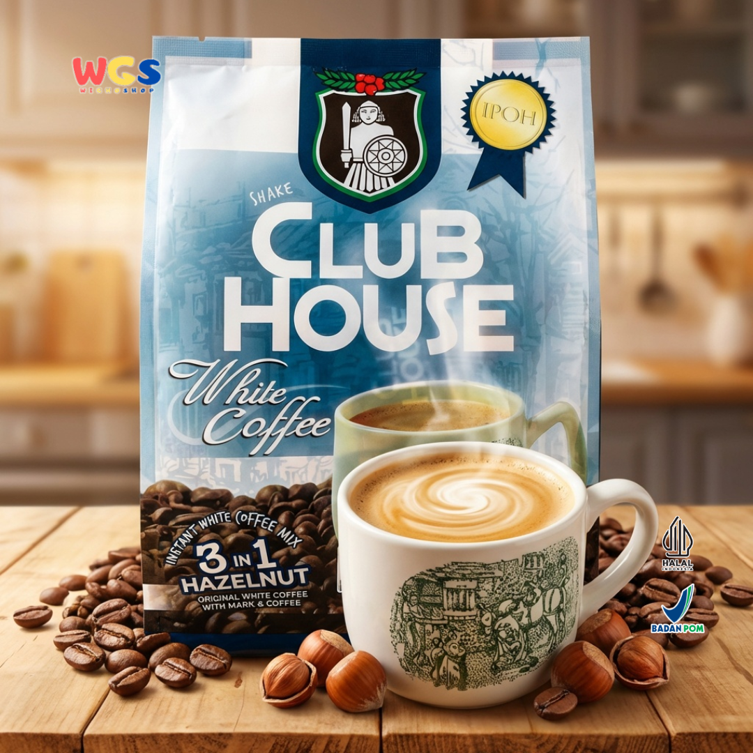 Club House White Coffee 3 in 1 Hazelnut (40g x 12 Sachet) 480g - Kopi Putih Instan Halal