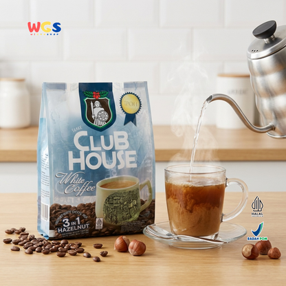 Club House White Coffee 3 in 1 Hazelnut (40g x 12 Sachet) 480g - Kopi Putih Instan Halal