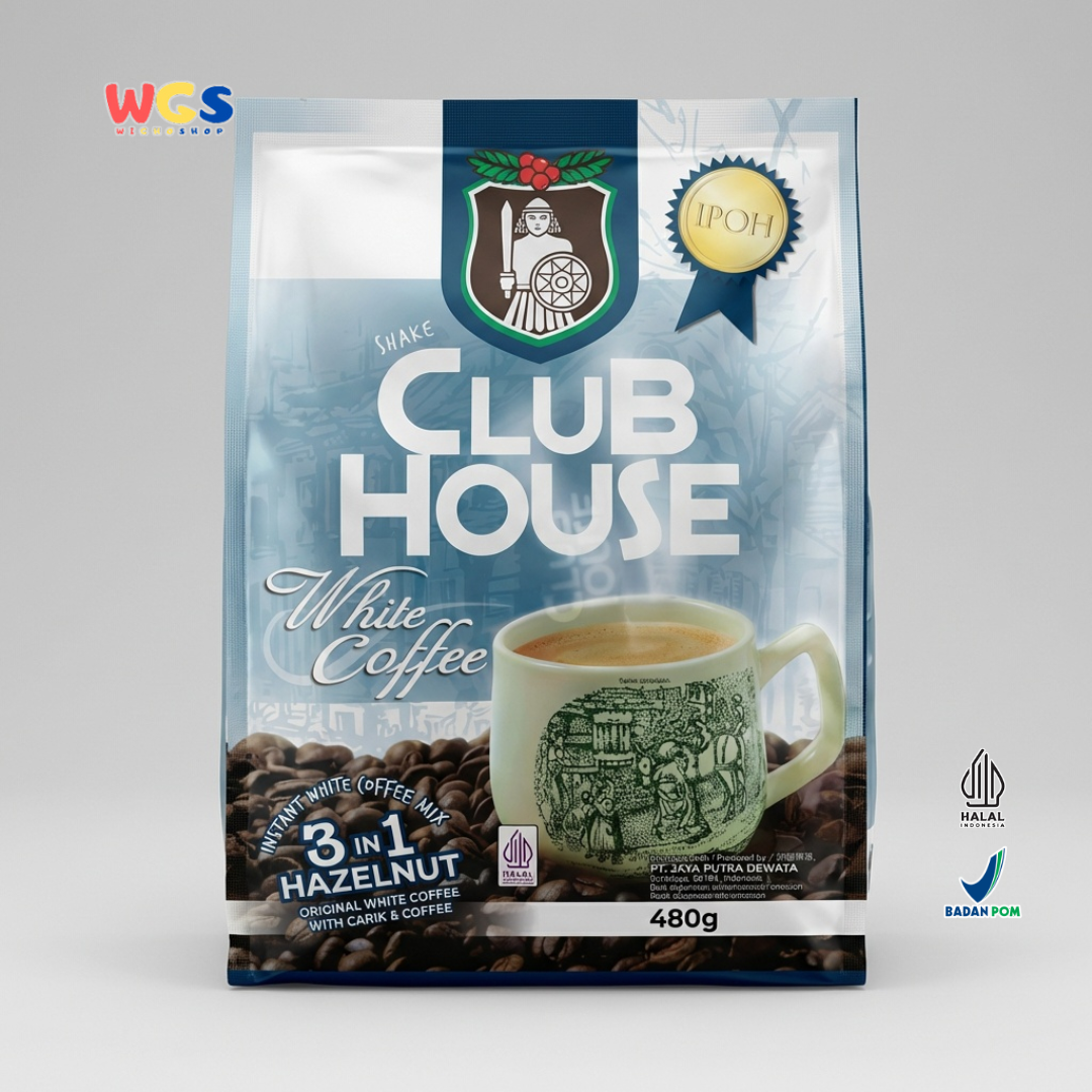 Club House White Coffee 3 in 1 Hazelnut (40g x 12 Sachet) 480g - Kopi Putih Instan Halal