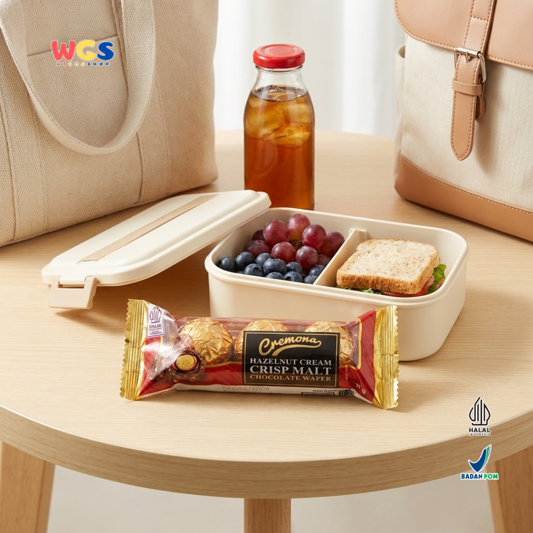 Cremona Hazelnut Cream Crisp Malt Chocolate Wafer 36g - Cokelat Wafer Hazelnut Isi 3