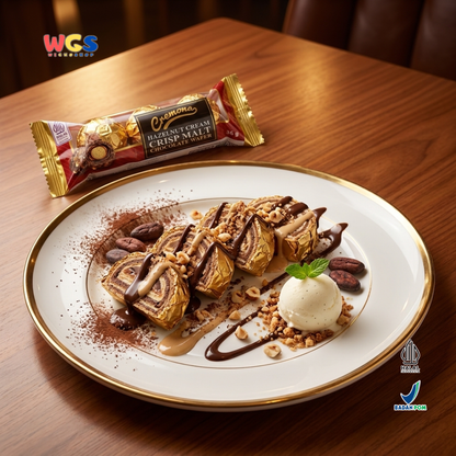 Cremona Hazelnut Cream Crisp Malt Chocolate Wafer 36g - Cokelat Wafer Hazelnut Isi 3