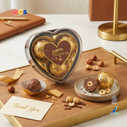 Cremona Hazelnut Cream Crisp Malt Chocolate Wafer 37.5g - Cokelat Love Hati Isi 3 Kado