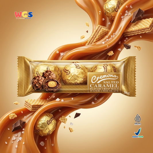 Cremona Salted Caramel Crisp Malt Wafer Chocolate 36g - Cokelat Wafer Karamel Asin