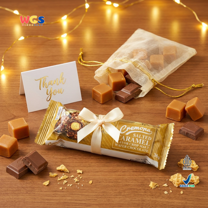 Cremona Salted Caramel Crisp Malt Wafer Chocolate 36g - Cokelat Wafer Karamel Asin
