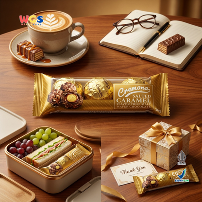 Cremona Salted Caramel Crisp Malt Wafer Chocolate 36g - Cokelat Wafer Karamel Asin