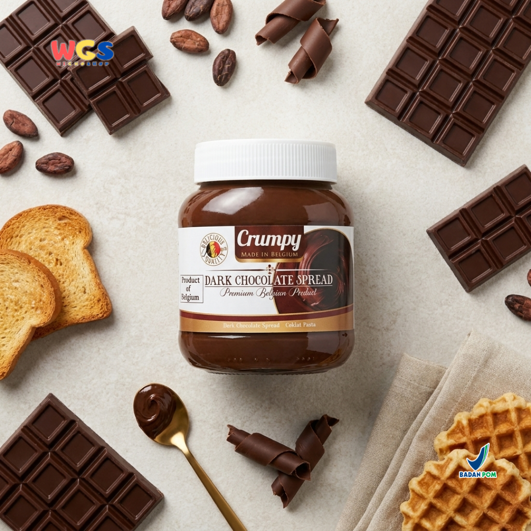 Crumpy Dark Chocolate Spread 400g – Premium Belgian Chocolate Spread with Authentic Dark Chocolate Flavor