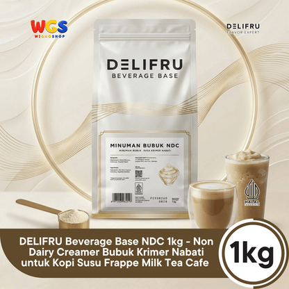DELIFRU Beverage Base NDC 1kg - Bubuk Non Dairy Creamer Krimer Nabati untuk Kopi Milk Tea Boba Frappe Halal